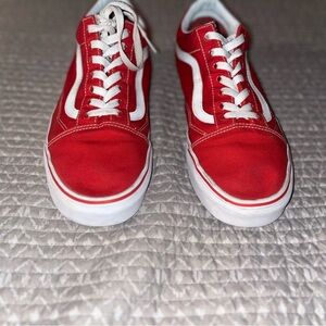 Vans Red and White Sneakers